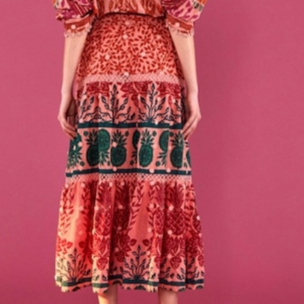 SALE FARM RIO Anika Print Macaws Maxi Skirt - Picture 2 of 7
